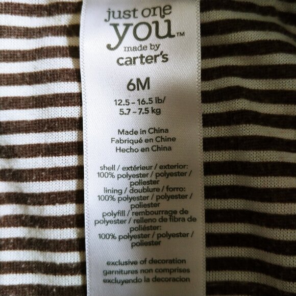 Just One You Carter's Soft Fleece Monkey Hooded One-Piece Sleeper 6 Months - Picture 9 of 10